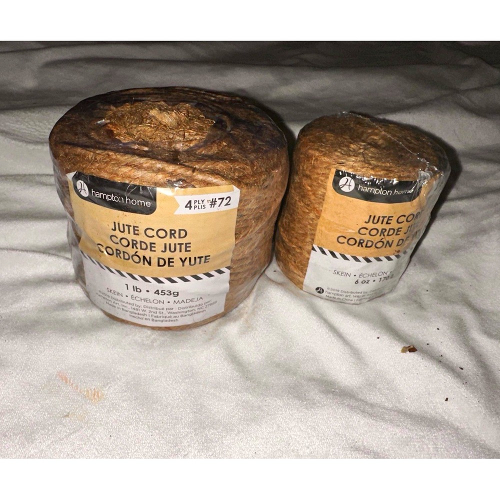 Hampton Home Jute Cord Brown Jute Twine Craft Cord Spool Lot of 2